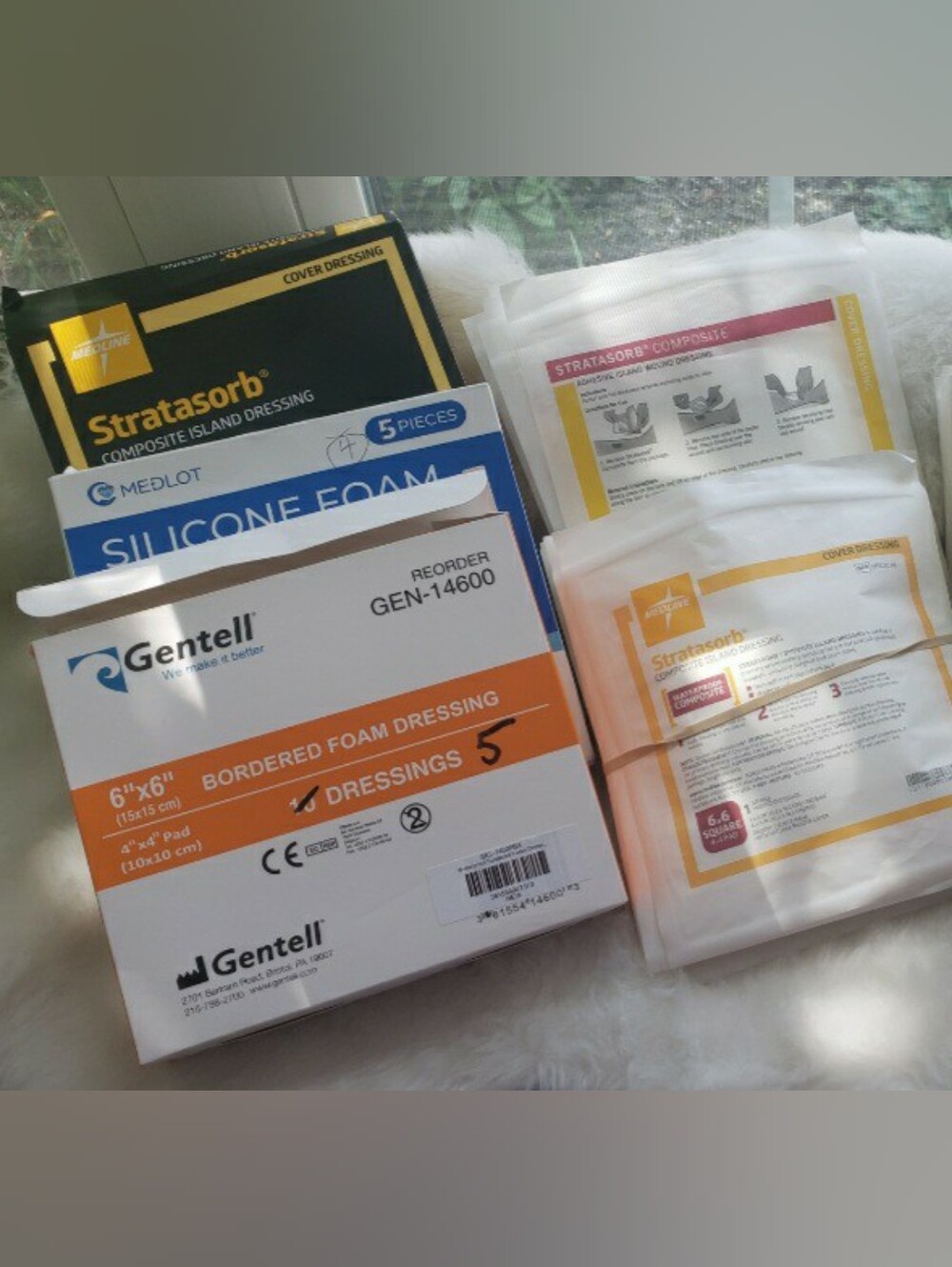 45 Pc Lot Medical Wound Dressings 6"x6" Stratasorb Gentell Medlot NWT